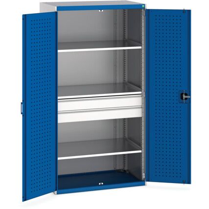 Cubio Storage Cabinet, 2 Doors, Blue, 2000 x 1050 x 650mm