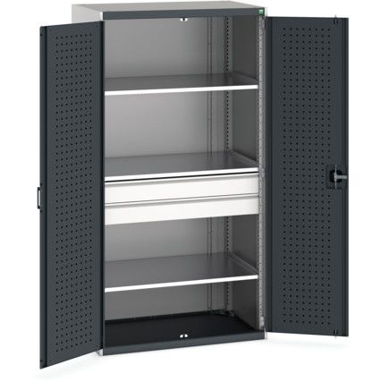 Cubio Storage Cabinet, 2 Doors, Anthracite Grey, 2000 x 1050 x 650mm