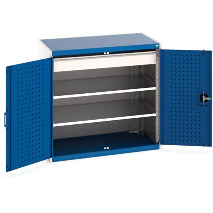 Cubio Storage Cabinet, 2 Doors, Blue, 1000 x 1050 x 650mm