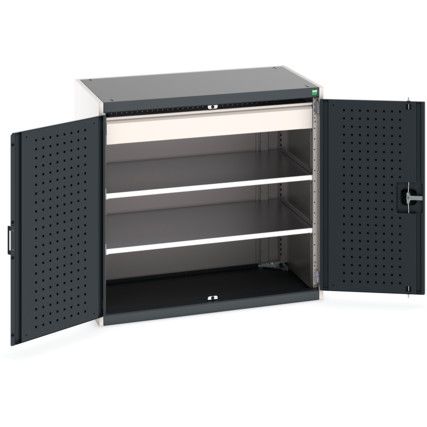 Cubio Storage Cabinet, 2 Doors, Anthracite Grey, 1000 x 1050 x 650mm