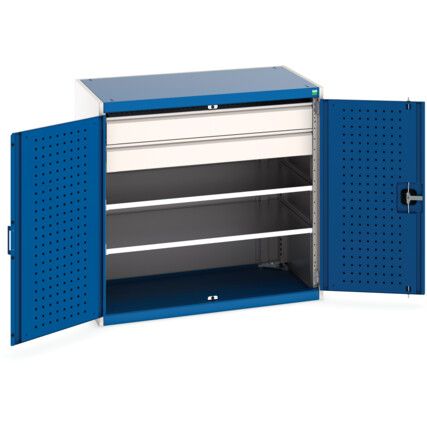 Cubio Storage Cabinet, 2 Doors, Blue, 1000 x 1050 x 650mm