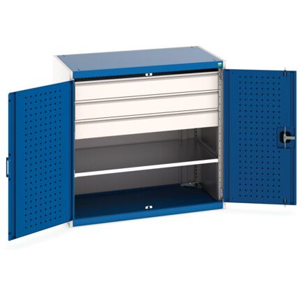 Cubio Storage Cabinet, 2 Doors, Blue, 1000 x 1050 x 650mm