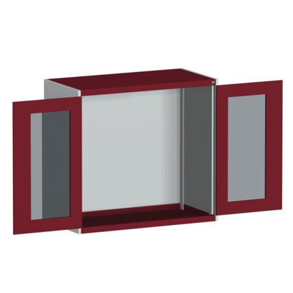 CUBIO SMLF-13612 CUPBOARD HOUSING WITH WINDOW DOOR-LIGHT GREY/RED