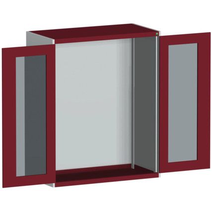 CUBIO SMLF-13616 CUPBOARD HOUSING WITH WINDOW DOOR-LIGHT GREY/RED