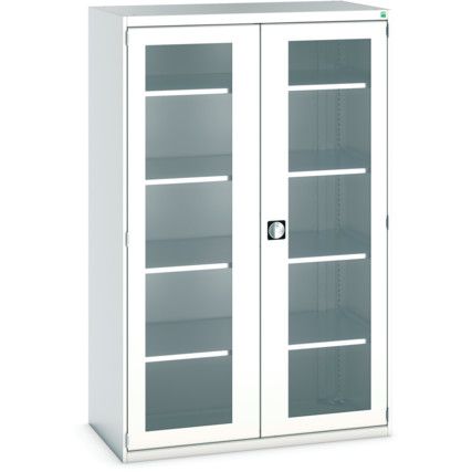 Cubio Storage Cabinet, 2 Doors, Light Grey, 2000 x 1300 x 650mm