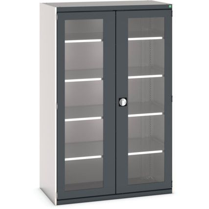 Cubio Storage Cabinet, 2 Doors, Anthracite Grey, 2000 x 1300 x 650mm