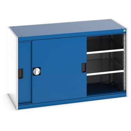 Cubio Storage Cabinet, Single Sliding Door, Blue, 800 x 1300 x 650mm