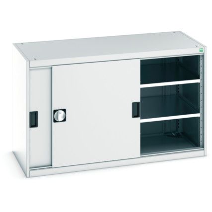 Cubio Storage Cabinet, Single Sliding Door, Light Grey, 800 x 1300 x 650mm