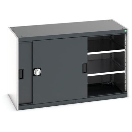 Cubio Storage Cabinet, Single Sliding Door, Anthracite Grey, 800 x 1300 x 650mm