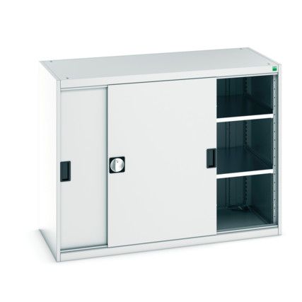 Cubio Storage Cabinet, Single Sliding Door, Light Grey, 1000 x 1300 x 650mm