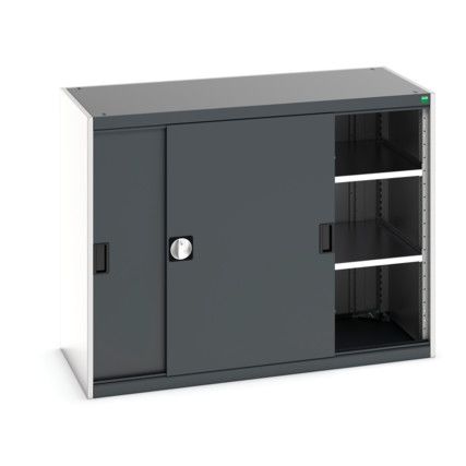 Cubio Storage Cabinet, Single Sliding Door, Anthracite Grey, 1000 x 1300 x 650mm