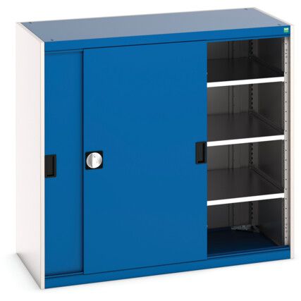 Cubio Storage Cabinet, Single Sliding Door, Blue, 1300 x 1300 x 650mm