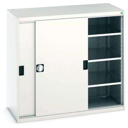 Cubio Storage Cabinet, Single Sliding Door, Light Grey, 1300 x 1300 x 650mm