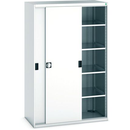 Cubio Storage Cabinet, Single Door, Light Grey, 2000 x 1300 x 650mm