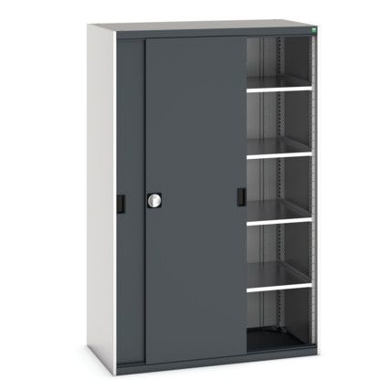 Cubio Storage Cabinet, Single Door, Anthracite Grey, 2000 x 1300 x 650mm