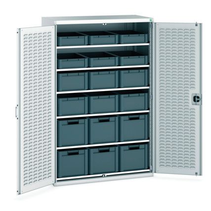 Cubio Storage Cabinet, Single Door, Light Grey, 2000 x 1300 x 650mm