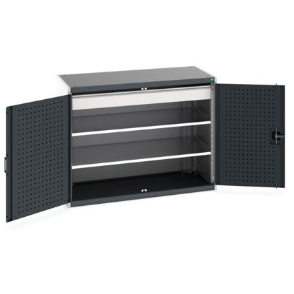 Cubio Storage Cabinet, 2 Doors, Anthracite Grey, 1000 x 1300 x 650mm