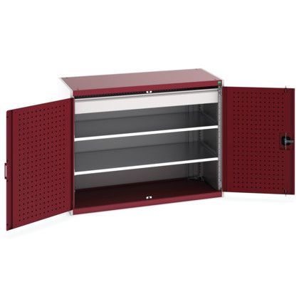 Cubio Storage Cabinet, 2 Doors, Red, 1000 x 1300 x 650mm