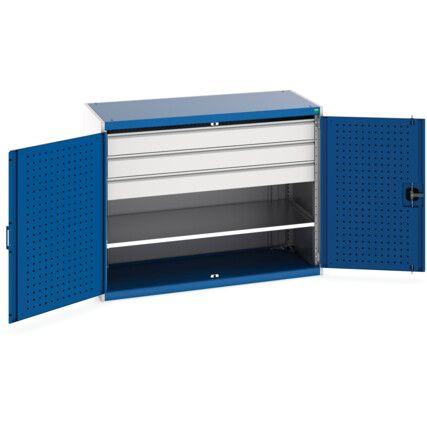 Cubio Storage Cabinet, 2 Doors, Blue, 1000 x 1300 x 650mm