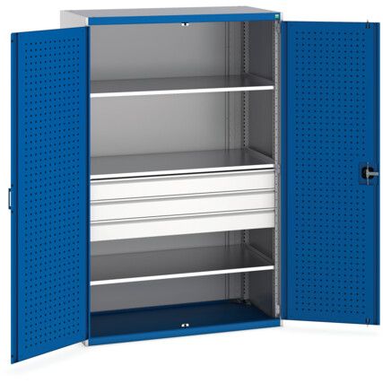 Cubio Storage Cabinet, 2 Doors, Blue, 2000 x 1300 x 650mm