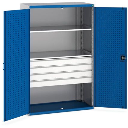 Cubio Storage Cabinet, 2 Doors, Blue, 2000 x 1300 x 650mm