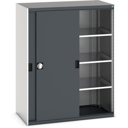 Cubio Storage Cabinet, 2 Sliding Doors, Anthracite Grey, 1600 x 1300 x 650mm