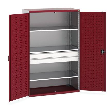 Cubio Storage Cabinet, 2 Doors, Red, 2000 x 1300 x 650mm