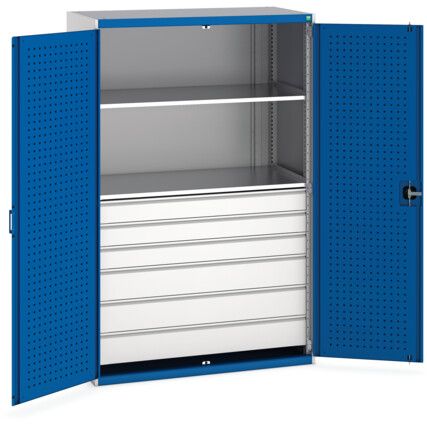 Cubio Storage Cabinet, 2 Doors, Blue, 2000 x 1300 x 650mm