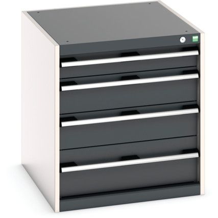 Cubio Drawer Cabinet, 4 Drawers, Anthracite Grey/Light Grey, 700 x 650 x 750mm