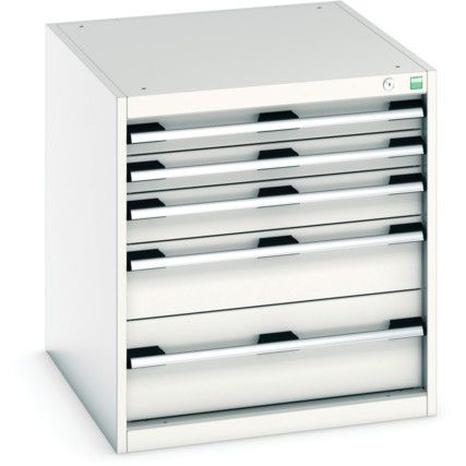 Cubio Drawer Cabinet, 4 Drawers, Light Grey, 700 x 650 x 750mm