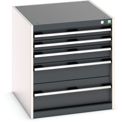 Cubio Drawer Cabinet, 5 Drawers, Anthracite Grey/Light Grey, 700 x 650 x 750mm