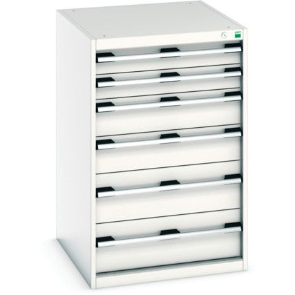 Cubio Drawer Cabinet, 6 Drawers, Light Grey, 1000 x 650 x 750mm