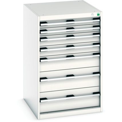 Cubio Drawer Cabinet, 7 Drawers, Light Grey, 1000 x 650 x 750mm