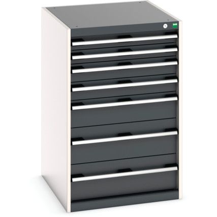 Cubio Drawer Cabinet, 7 Drawers, Anthracite Grey/Light Grey, 1000 x 650 x 750mm