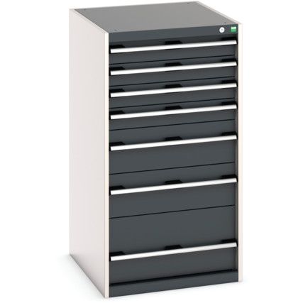 Cubio Drawer Cabinet, 7 Drawers, Anthracite Grey/Light Grey, 1200 x 650 x 750mm