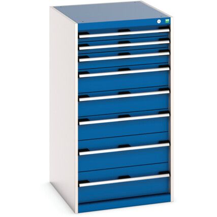 Cubio Drawer Cabinet, 8 Drawers, Blue/Light Grey, 1200 x 650 x 750mm