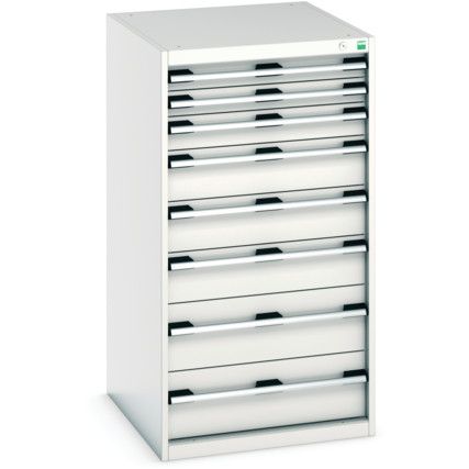 Cubio Drawer Cabinet, 8 Drawers, Light Grey, 1200 x 650 x 750mm