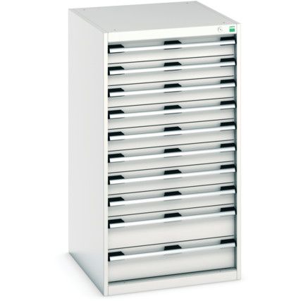 Cubio Drawer Cabinet, 10 Drawers, Light Grey, 1200 x 650 x 750mm