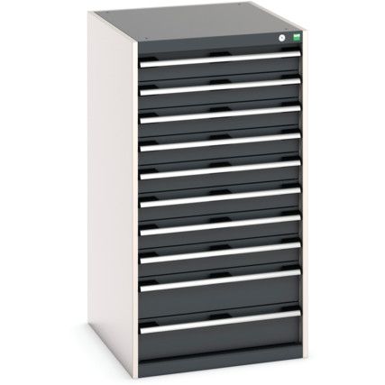 Cubio Drawer Cabinet, 10 Drawers, Anthracite Grey/Light Grey, 1200 x 650 x 750mm