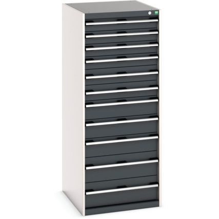 Cubio Drawer Cabinet, 11 Drawers, Anthracite Grey/Light Grey, 1600 x 650 x 750mm