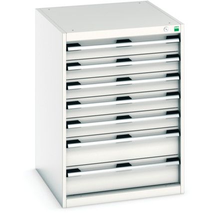 Cubio Drawer Cabinet, 7 Drawers, Light Grey, 900 x 650 x 750mm