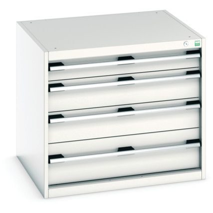 Cubio Drawer Cabinet, 4 Drawers, Light Grey, 700 x 800 x 750mm