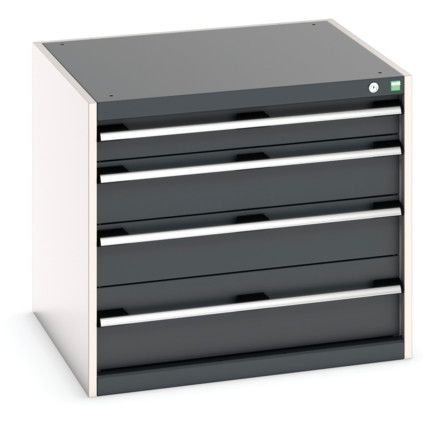 Cubio Drawer Cabinet, 4 Drawers, Anthracite Grey/Light Grey, 700 x 800 x 750mm