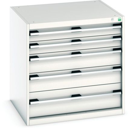 Cubio Drawer Cabinet, 5 Drawers, Light Grey, 800 x 800 x 750mm