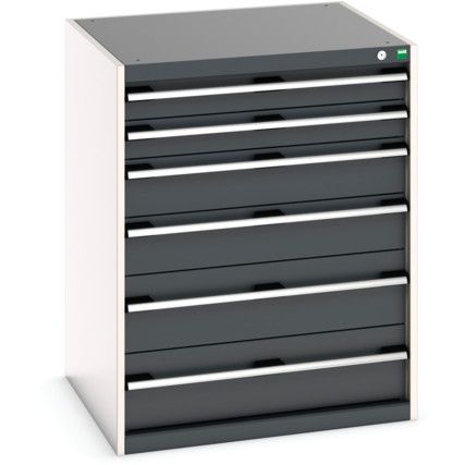 Cubio Drawer Cabinet, 6 Drawers, Anthracite Grey/Light Grey, 1000 x 800 x 750mm