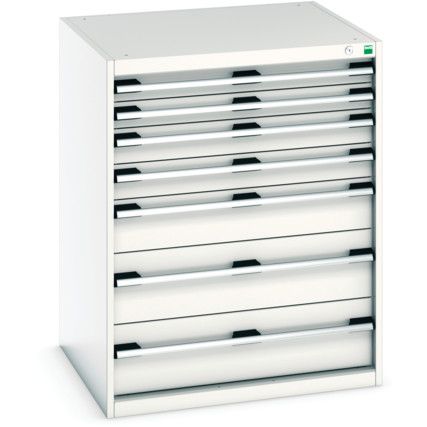 Cubio Drawer Cabinet, 7 Drawers, Light Grey, 1000 x 800 x 750mm