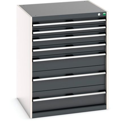 Cubio Drawer Cabinet, 7 Drawers, Anthracite Grey/Light Grey, 1000 x 800 x 750mm