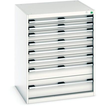 Cubio Drawer Cabinet, 8 Drawers, Light Grey, 1000 x 800 x 750mm