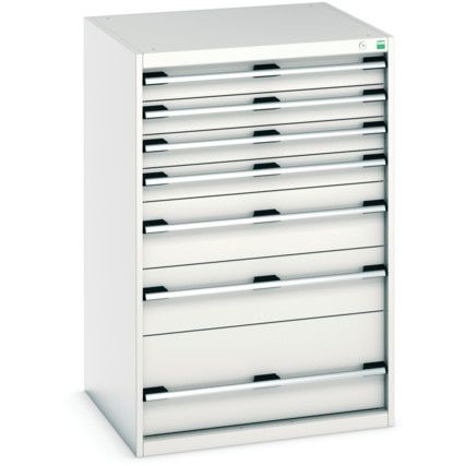 Cubio Drawer Cabinet, 7 Drawers, Light Grey, 1200 x 800 x 750mm