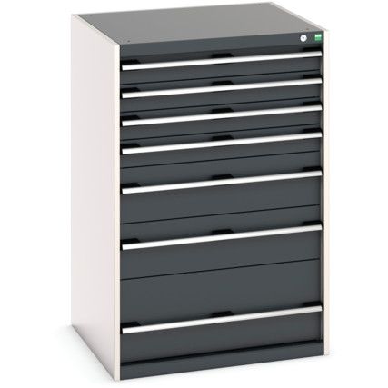 Cubio Drawer Cabinet, 7 Drawers, Anthracite Grey/Light Grey, 1200 x 800 x 750mm